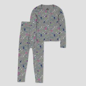Girls' Thermal Long-Sleeve Shirt & Pants Set - Gray by Champion 9 Small 6/8